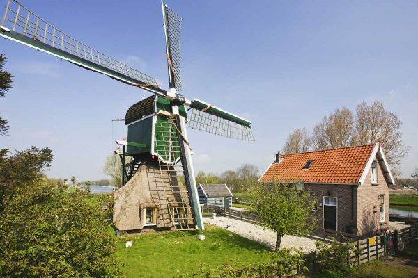 Netherlands, Leiderdorp Traditional windmill